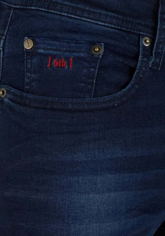 6th Sense Braxten Stretch Straight Cut Jeans - Blue Black