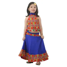 Ahhaaaa Kids Ethnic Cotton Blend Radha Dress Lehenga Choli Chania Choli Set For Baby Girls
