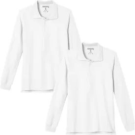 Andrew Scott Kids| Boys' Girls Long Sleeve Pique Polo Shirts | School Uniform Polo Shirts | Multi Packs