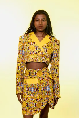Baroque Co-Ord Set I-    (Baroque Cropped Blazer   Baroque Skirt)