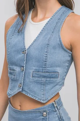 BUTTON DOWN DENIM VEST