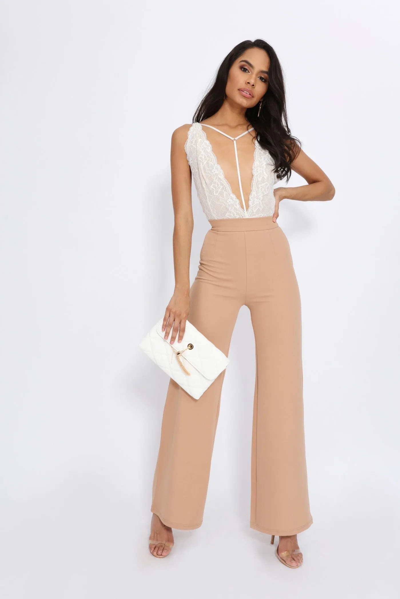 Camel High Waisted Palazzo Trouser
