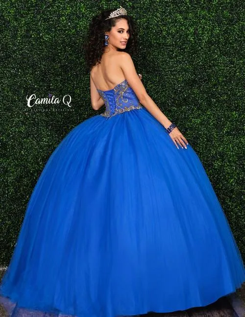 Camila Q  Q17004 Size 14 Red Quinceanera Dress Ball Gown Formal Dress Strapless Gown