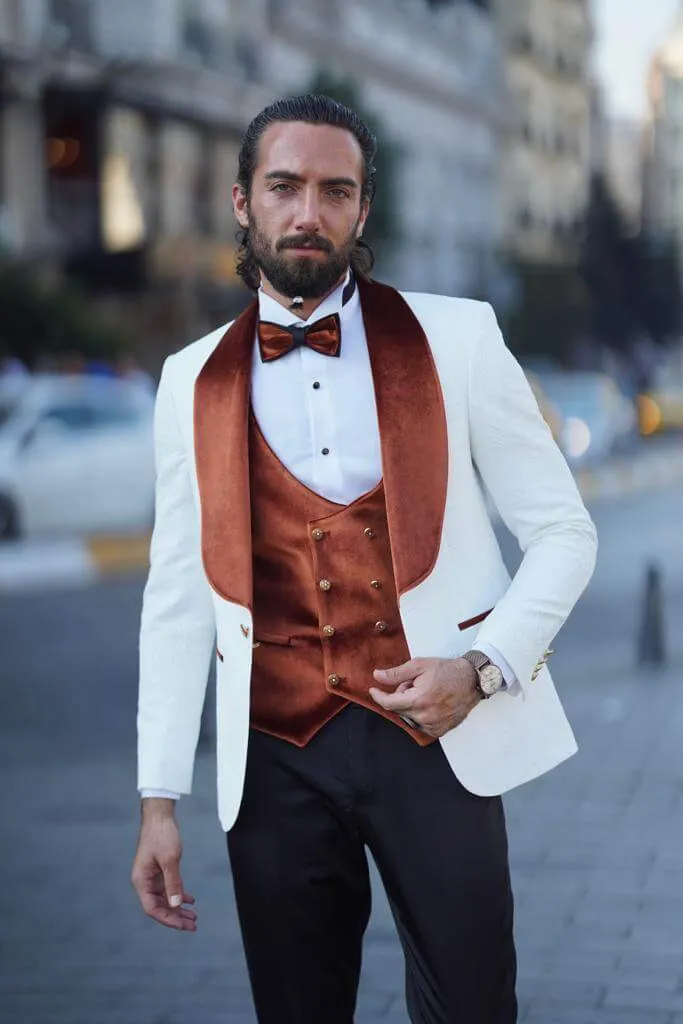 Carey White & Camel Tuxedo