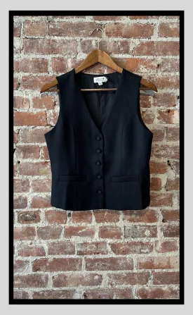 Classic Black Button-Down Vest