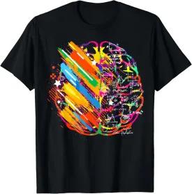 Colorful Brain Art Teacher Artist Painter Student T-Shirt