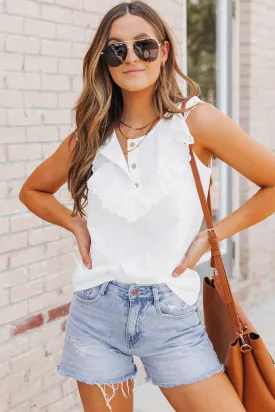 Connie White Eyelet Cotton Top