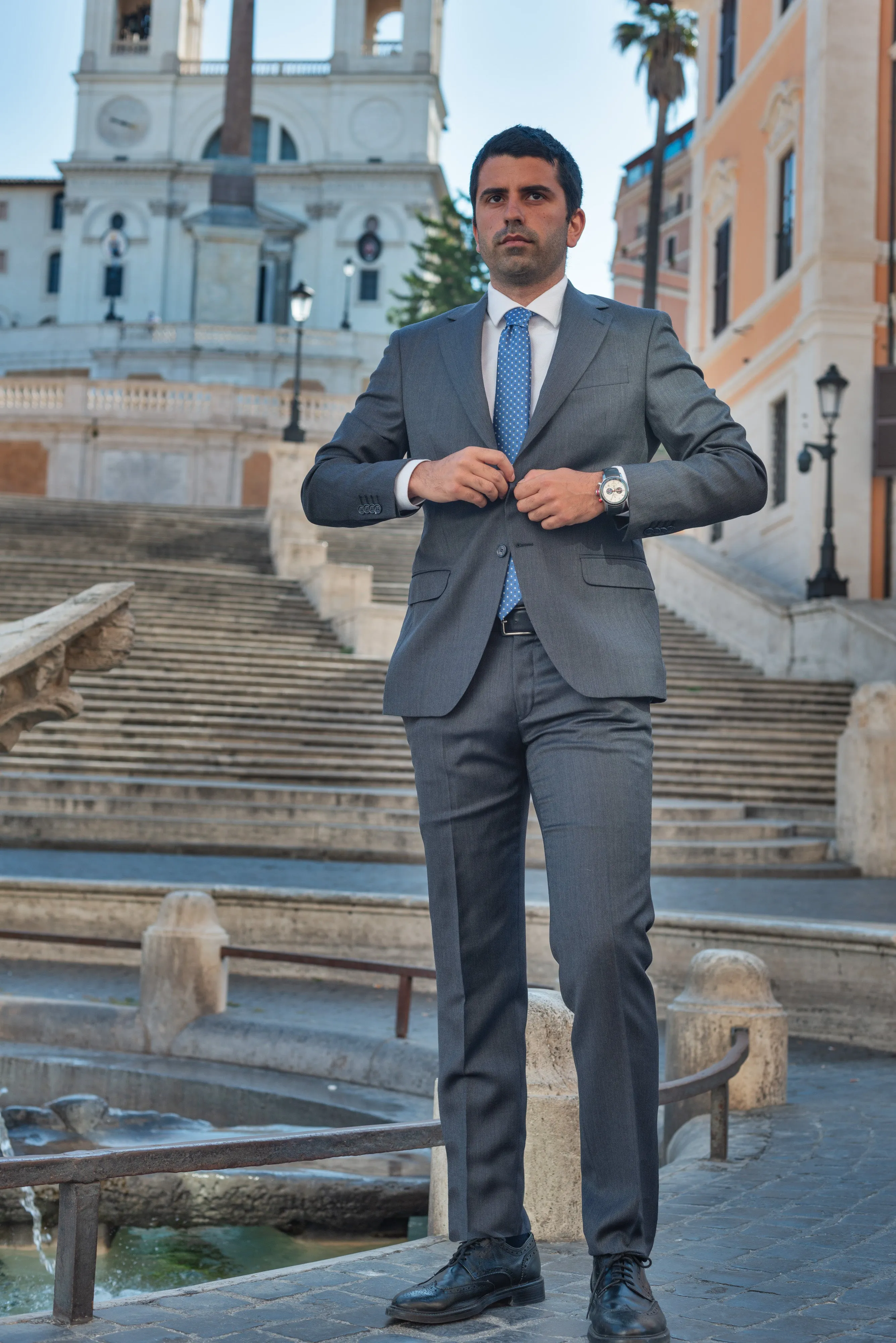 Dark Grey Wool Suit by Primatist Marlane