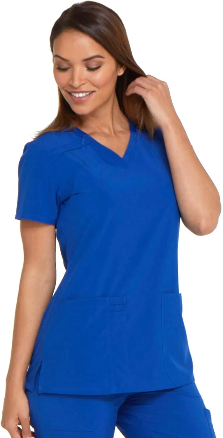 Dickies Women's Scrub Top V-Neck Top with 2 Pockets, Moisture Wicking and 360 Stretch Fabric - DK615