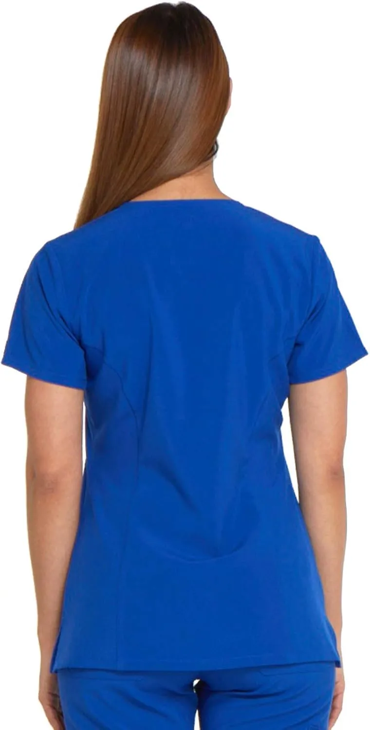 Dickies Women's Scrub Top V-Neck Top with 2 Pockets, Moisture Wicking and 360 Stretch Fabric - DK615