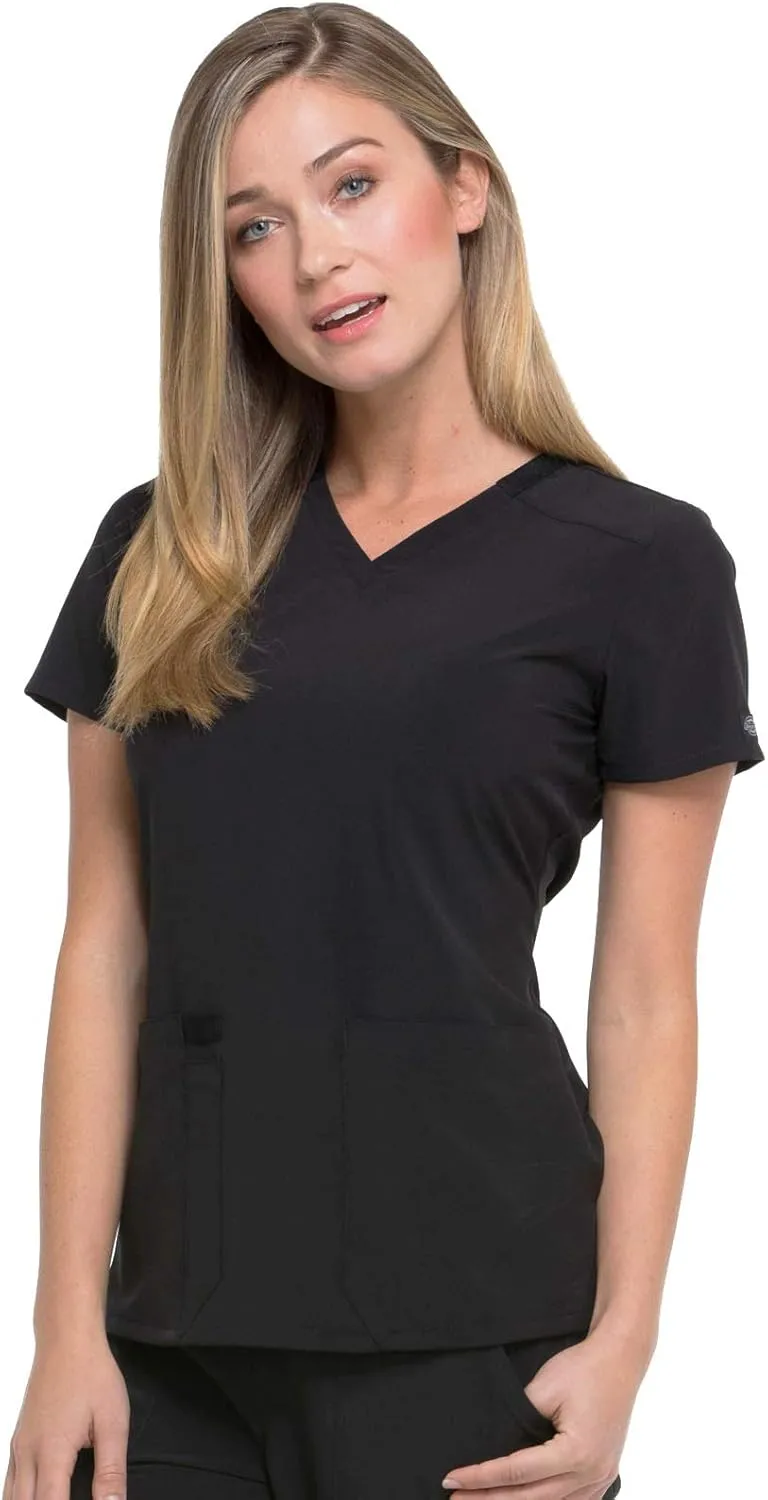 Dickies Women's Scrub Top V-Neck Top with 2 Pockets, Moisture Wicking and 360 Stretch Fabric - DK615