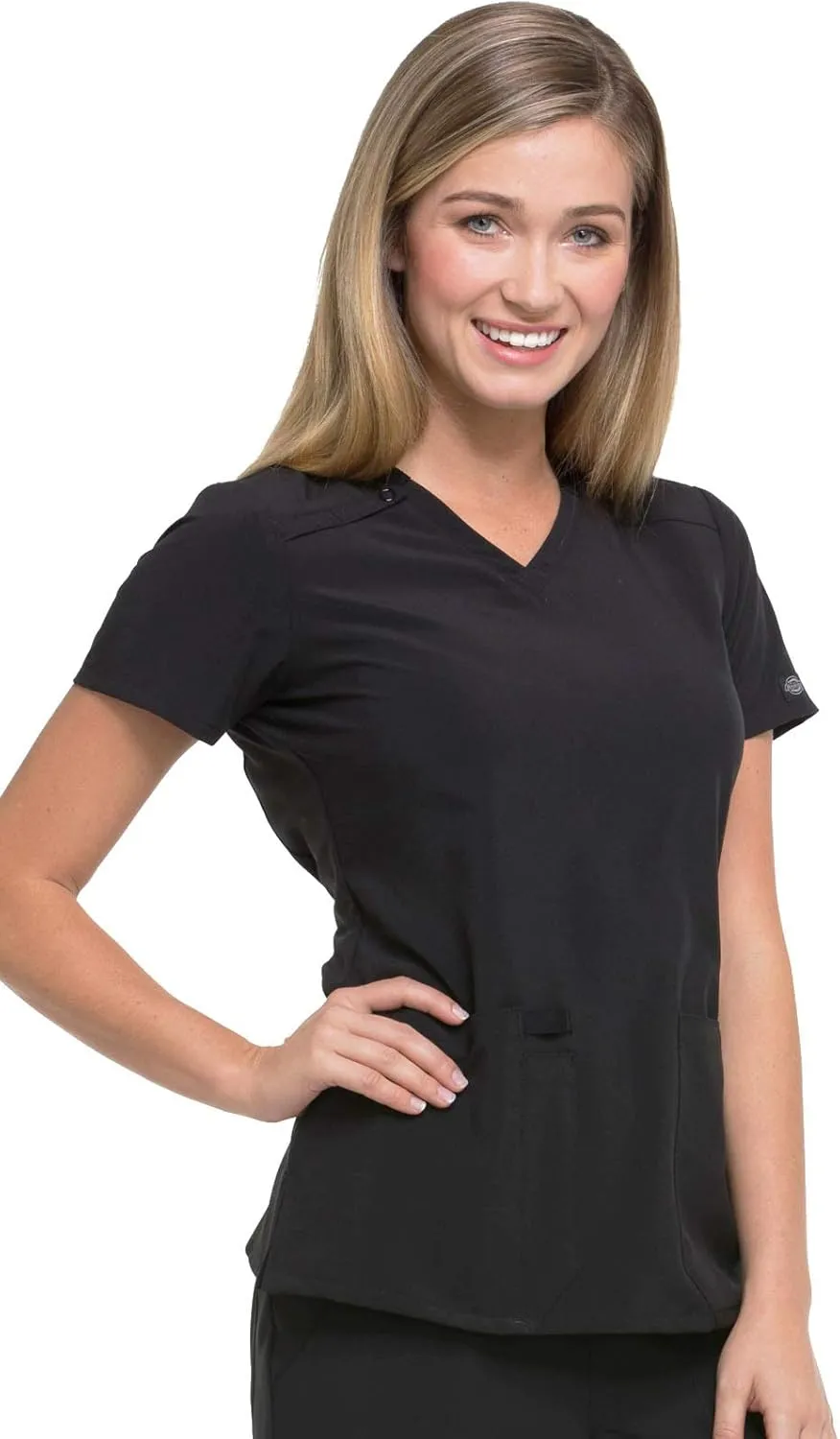 Dickies Women's Scrub Top V-Neck Top with 2 Pockets, Moisture Wicking and 360 Stretch Fabric - DK615