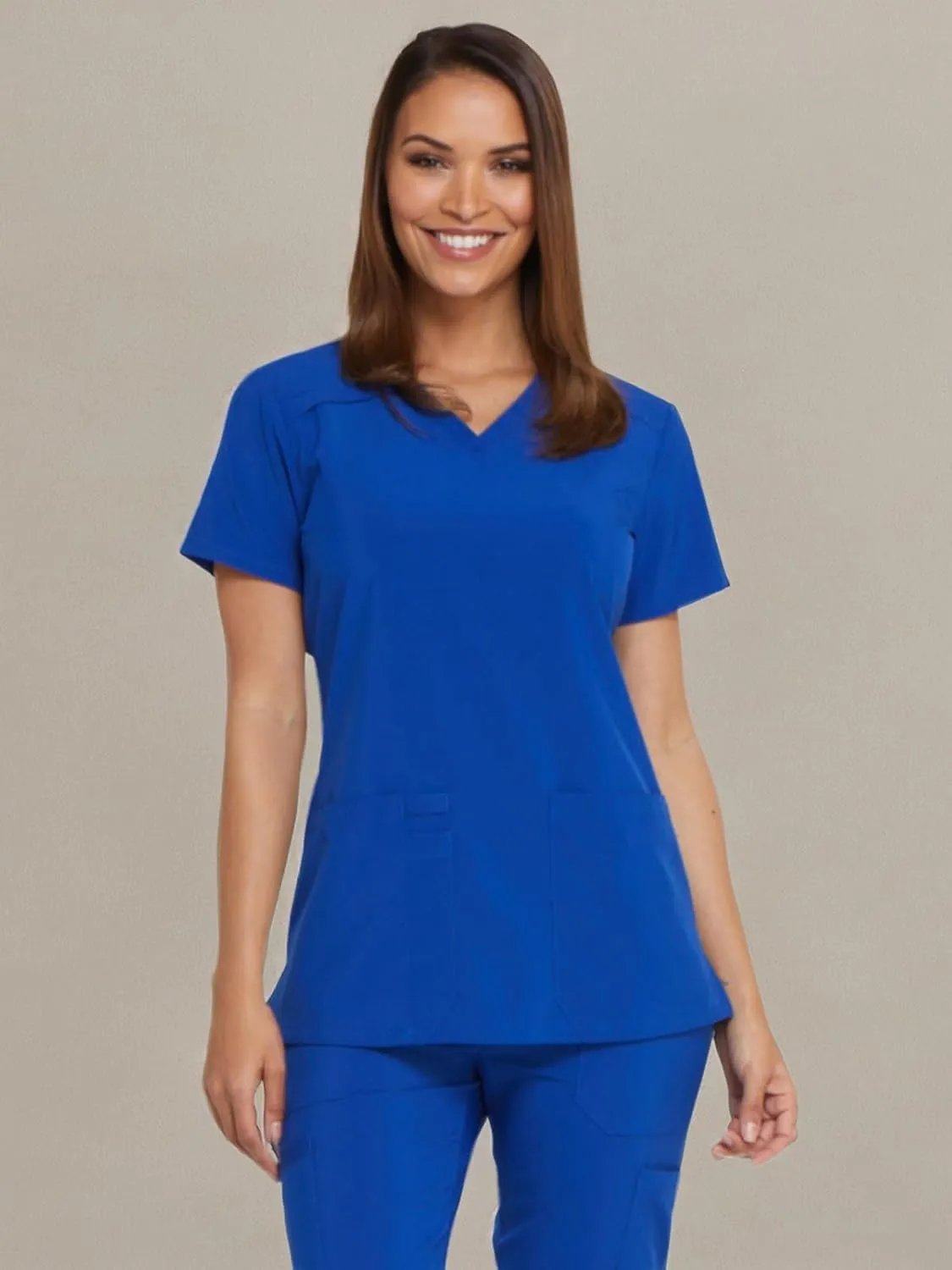 Dickies Women's Scrub Top V-Neck Top with 2 Pockets, Moisture Wicking and 360 Stretch Fabric - DK615