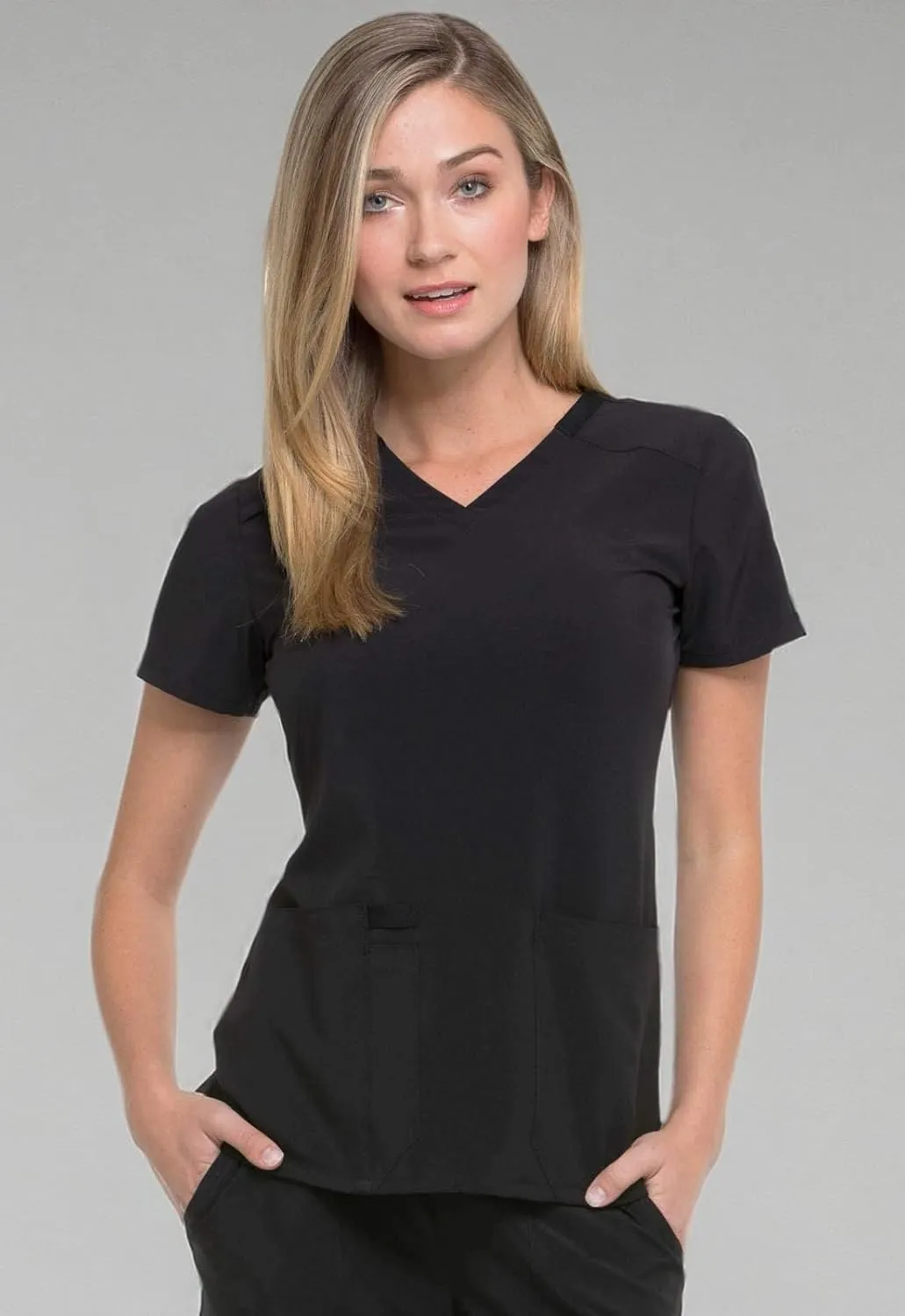 Dickies Women's Scrub Top V-Neck Top with 2 Pockets, Moisture Wicking and 360 Stretch Fabric - DK615