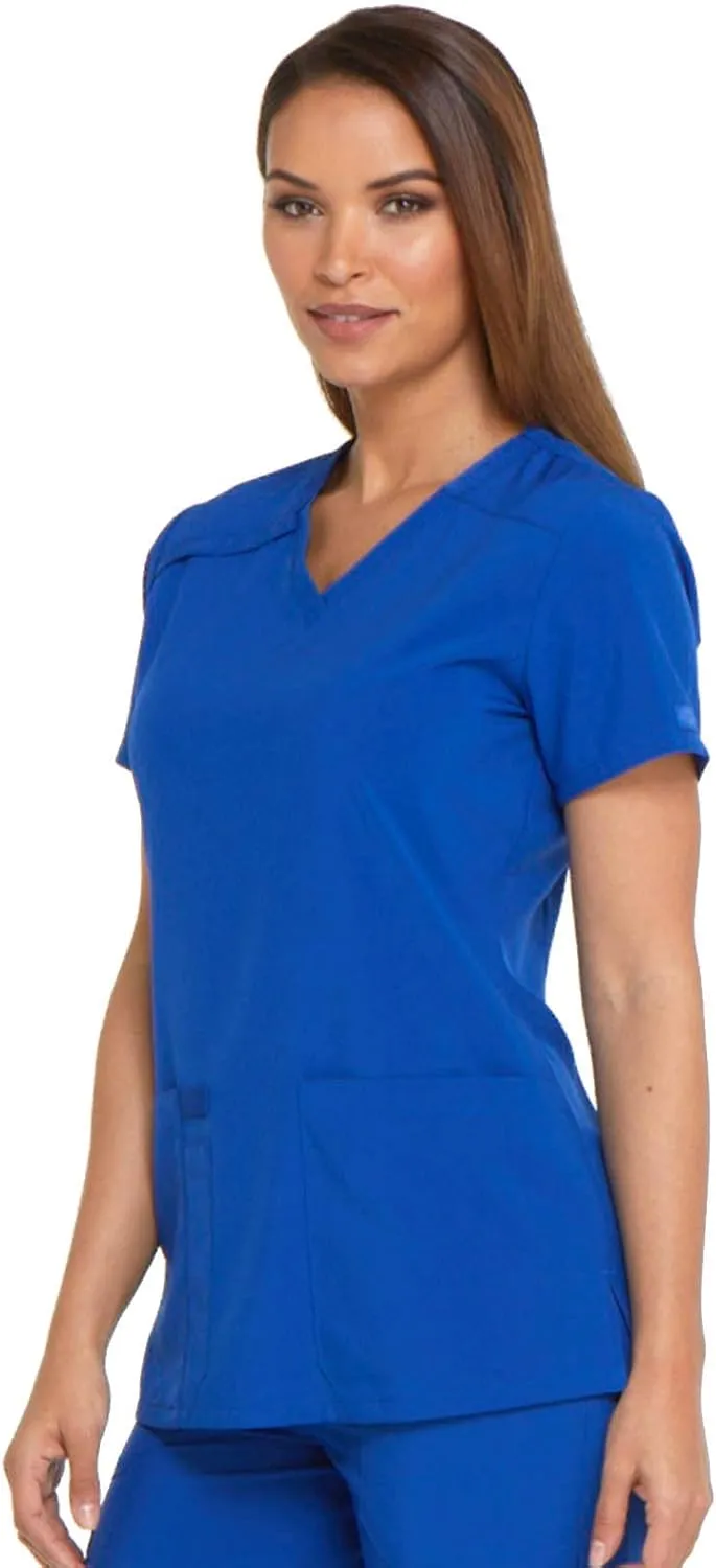 Dickies Women's Scrub Top V-Neck Top with 2 Pockets, Moisture Wicking and 360 Stretch Fabric - DK615