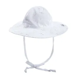 Flap Happy UPF 50  Wide Brim Sun Hat | White Eyelet