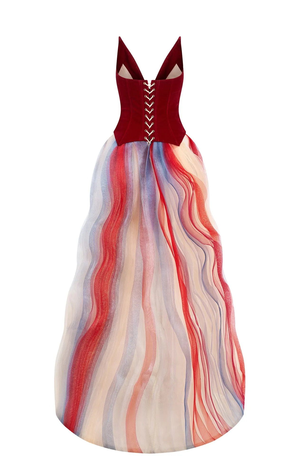 Floor-Length Strapless Dress with a Ball Gown Skirt