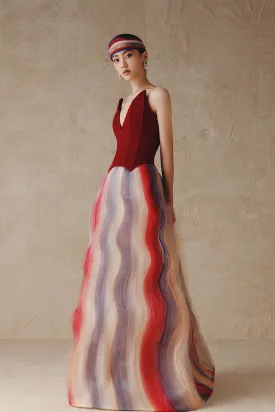 Floor-Length Strapless Dress with a Ball Gown Skirt