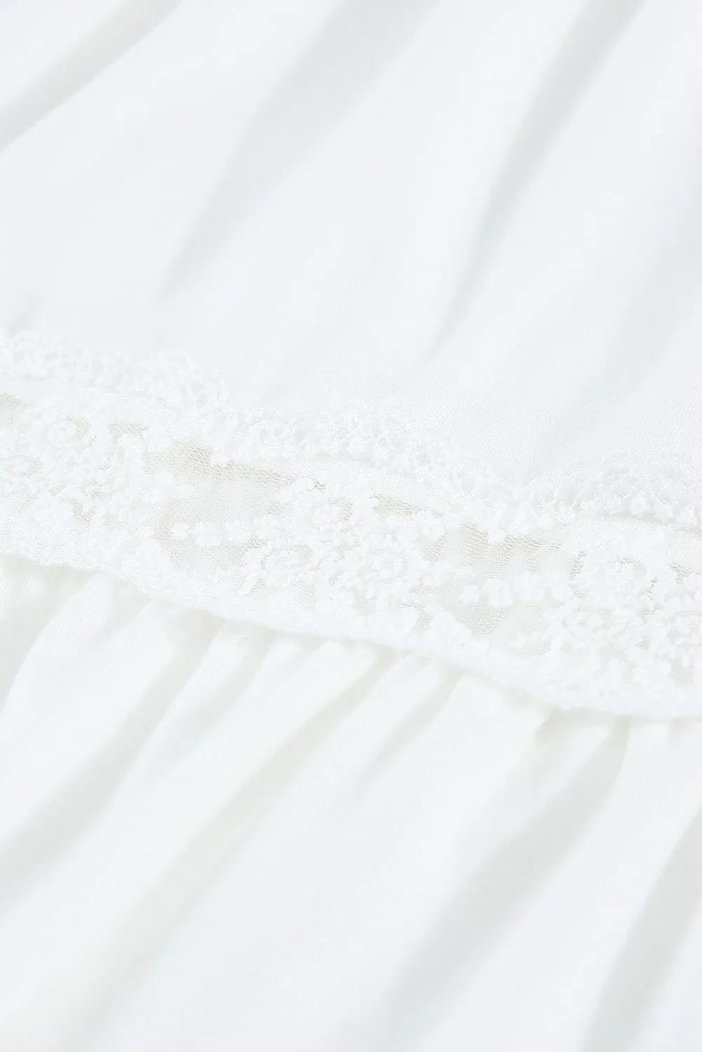 Lace Embroidery Ruffled Sleeveless Top