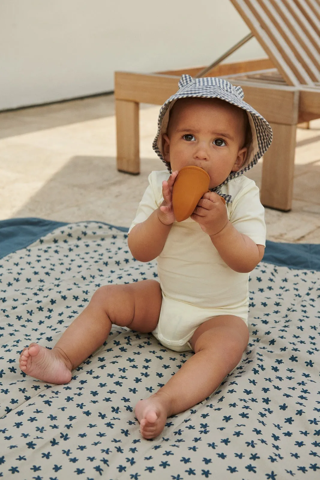 Liewood Rae Sun Hat Whale blue/sandy check