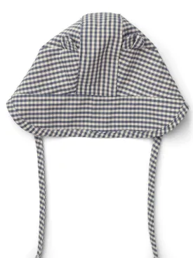 Liewood Rae Sun Hat Whale blue/sandy check