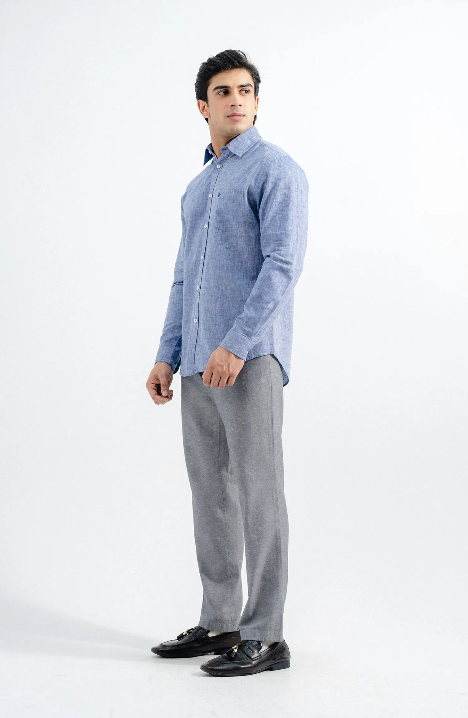 Linen Stretch Chino - Grey