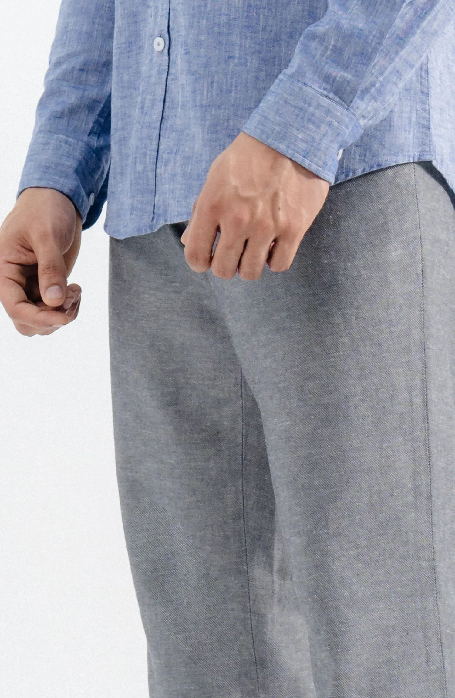 Linen Stretch Chino - Grey