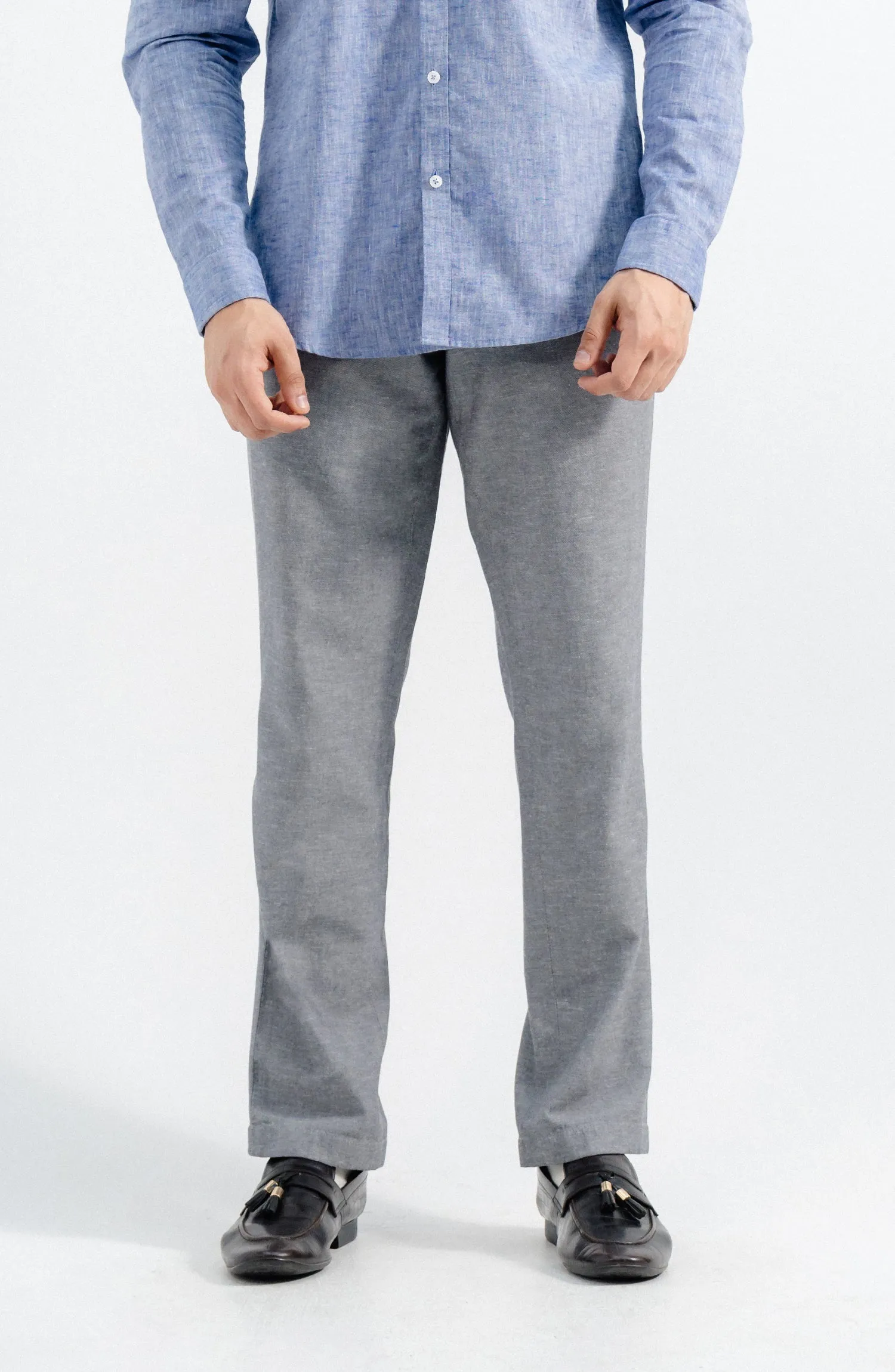 Linen Stretch Chino - Grey