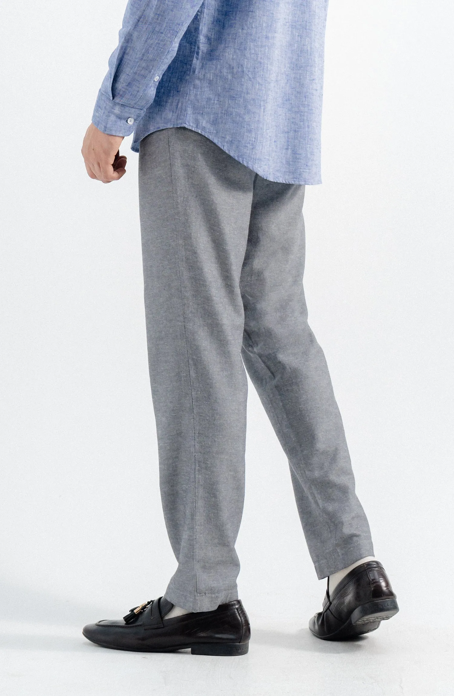Linen Stretch Chino - Grey