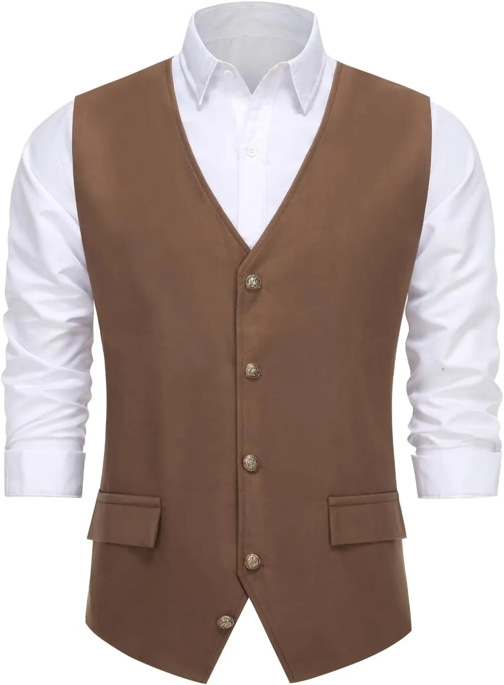 LMYOVE Mens Waistcoats Formal Wedding Waistcoat Solid Color Business Tuxedo Suit Vest