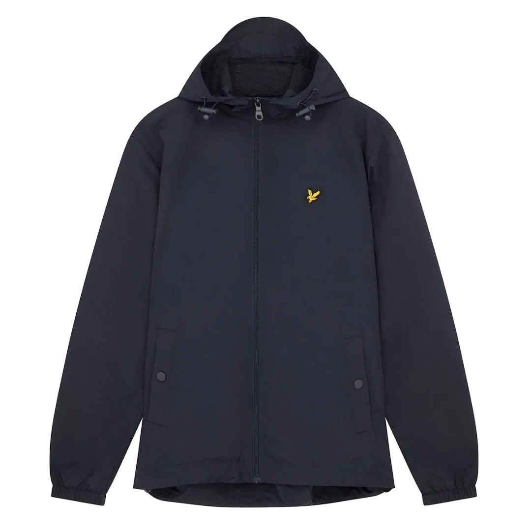 Lyle & Scott Branded Navy Blue Hooded Short Lightweight Jacket