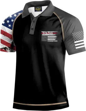 Mainfini Men's Short Sleeve Golf Shirt 1776 USA Flag Graphic Button Polo Shirt (S-3XL)