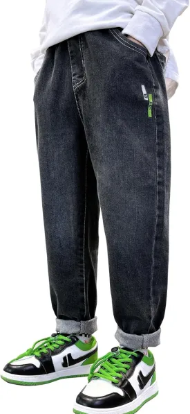 MEILONGER Boys Elastic Waist Jeans Stretch Fashion Denim Pants Size 8,10-12,14-16,18-20