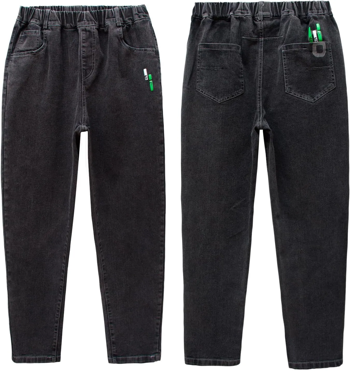 MEILONGER Boys Elastic Waist Jeans Stretch Fashion Denim Pants Size 8,10-12,14-16,18-20
