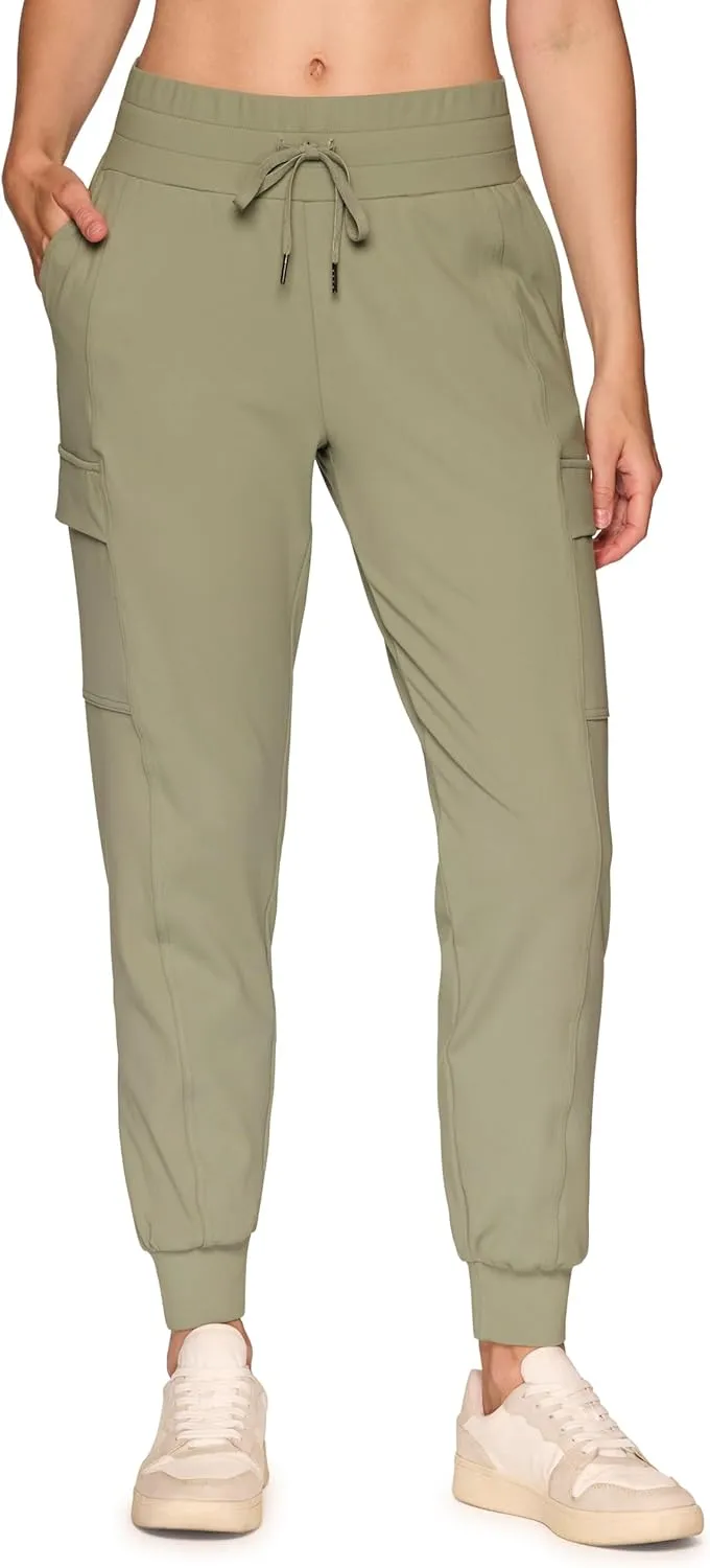 RBX Activewear Women's Jogger Pant Cargo Pants, Lightweight Buttery Soft Full Length Jogger Sweatpants with Pockets