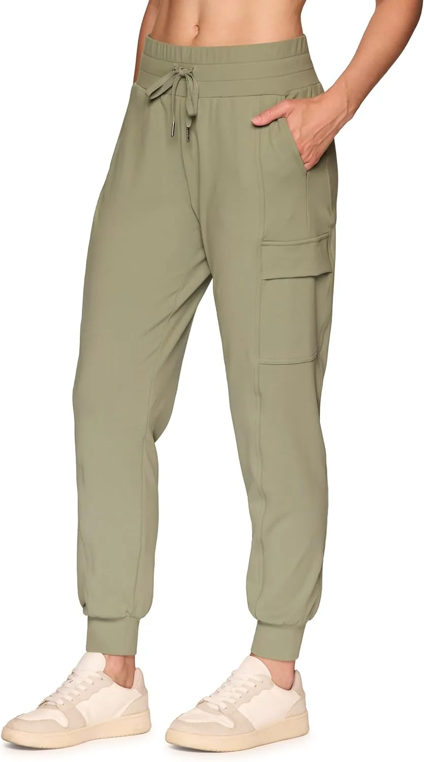 RBX Activewear Women's Jogger Pant Cargo Pants, Lightweight Buttery Soft Full Length Jogger Sweatpants with Pockets