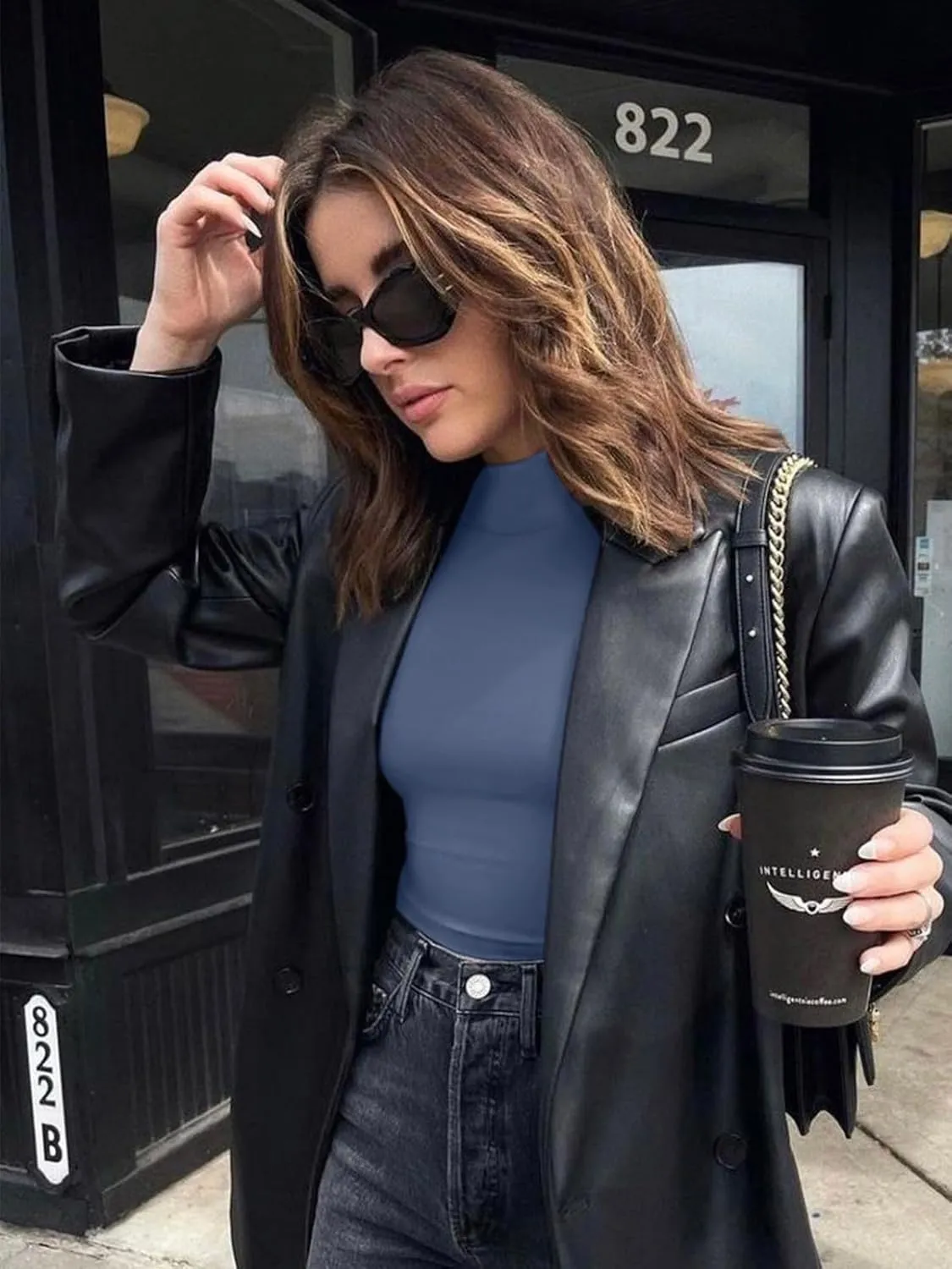 REORIA Women's Long Sleeve Mock Turtle Neck Tops Fall Winter Basic Double Lined Layering Lightweight Slim Fitted Shirts