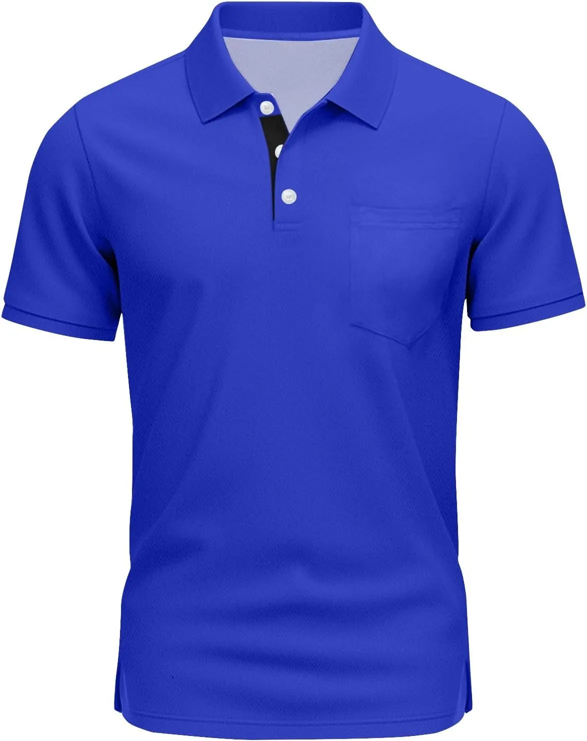 RTRDE Men's Casual Golf Shirts Short Sleeve Solid Color Business Casual Work Collared Shirts with Pocket Polos, M-5XL
