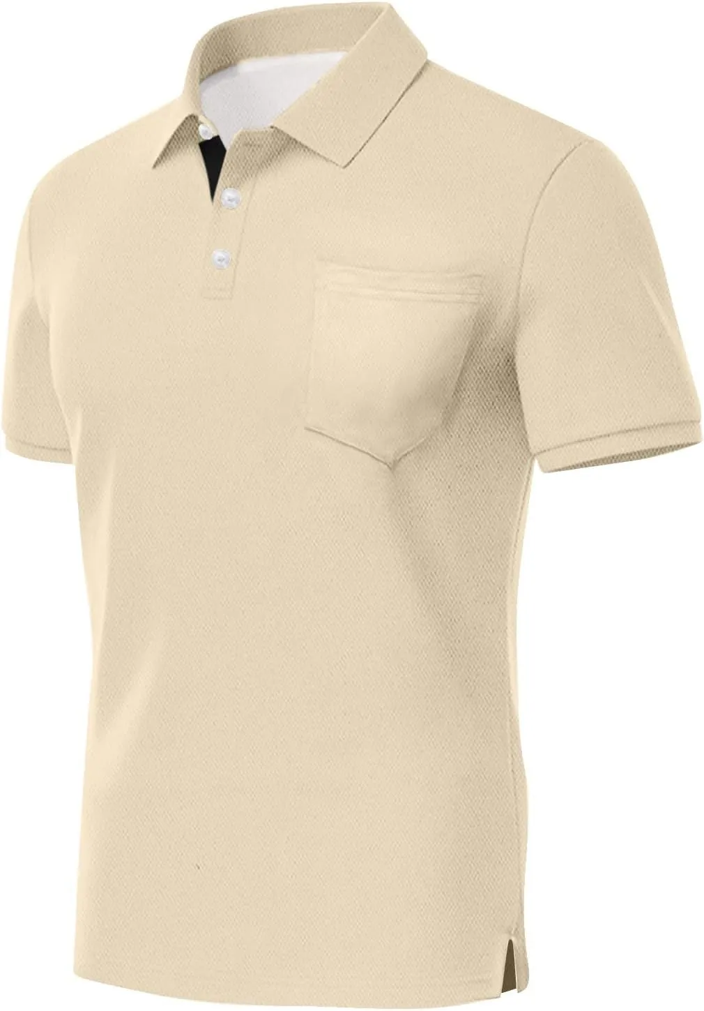RTRDE Men's Casual Golf Shirts Short Sleeve Solid Color Business Casual Work Collared Shirts with Pocket Polos, M-5XL