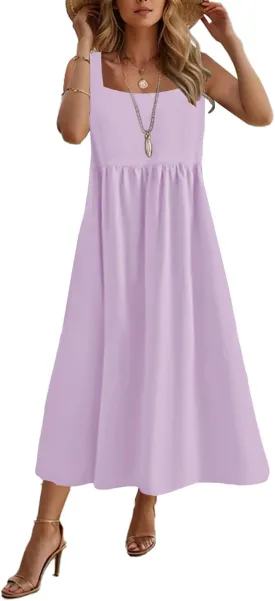 SAUKOLE Women's Summer Sleeveless Strapless Ruffle Off The Shoulder Swing Cocktail Party Dress