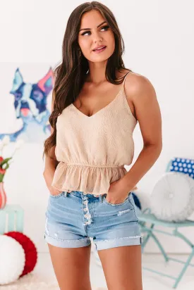 Set In Stone Printed Chiffon Tank Top (Rose)