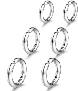 SIISPRI 3 Pairs Clip On Huggie Earrings for Men Women, Unisex Surgical Stainless Steel Hypoallergenic Earrings,Small Hoop Earrings, Polished for Non Pierced Earrings