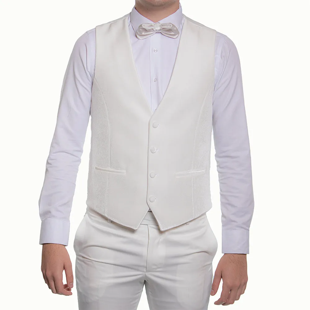 White Floral Velvet Lapel Avanti Milano Tuxedo QUE 20