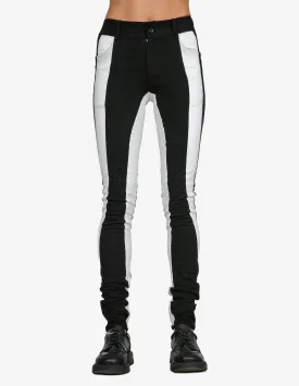 White-Patched Denim Pants