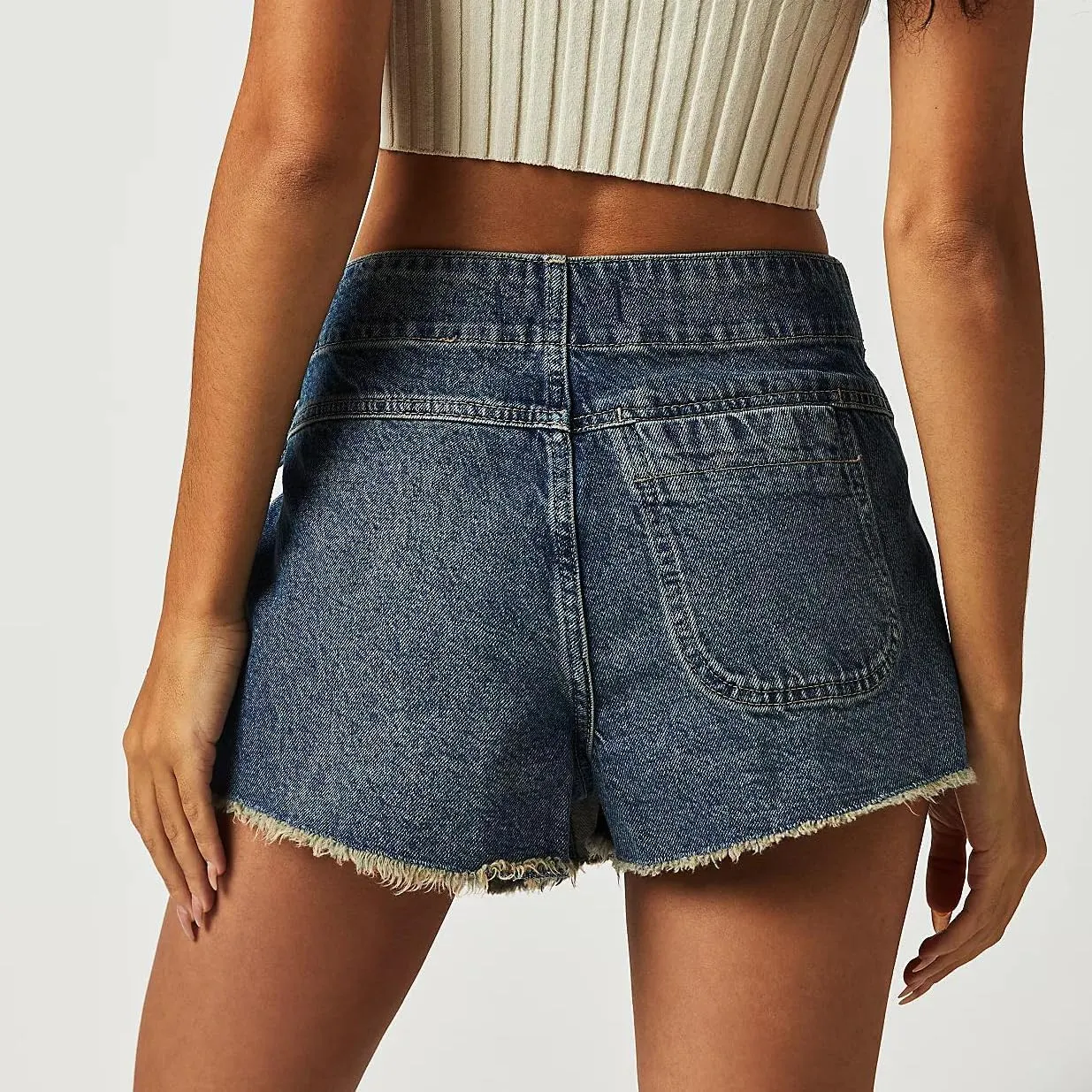 Womens Denim Shorts Skorts Y2k Side Tie-up Bow High Waist Asymmetrical Frayed Hem Denim Shorts Wrap Jean Mini Skirt