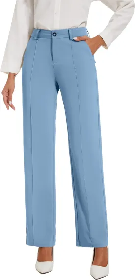 Womens Dress Pants Stretchy Business Casual Work Pants Straight Leg Slacks for Office