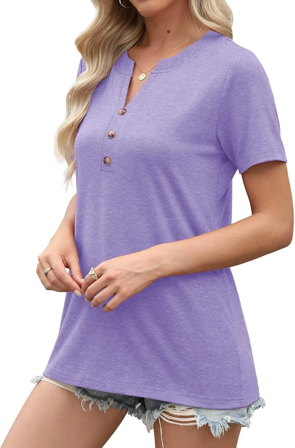 Womens Summer Tops Short Sleeve Shirts Business Casual Outfits Trendy Fashion Beach Vacation Clothes 2025