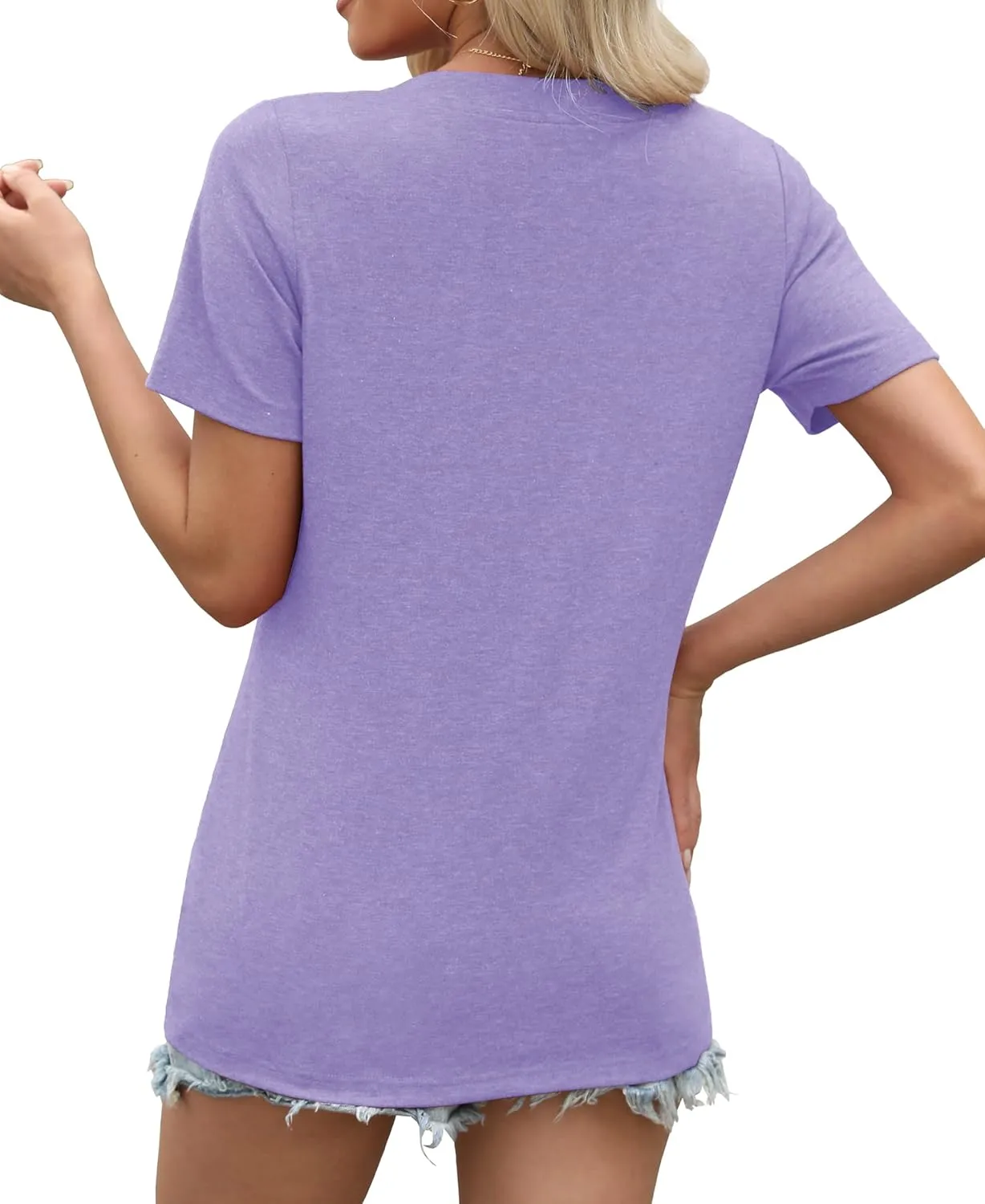 Womens Summer Tops Short Sleeve Shirts Business Casual Outfits Trendy Fashion Beach Vacation Clothes 2025