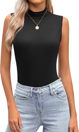 Zeagoo Womens Mock Turtleneck Tank Tops 2025 Slim Fitted Sleeveless Top Stretchy Basic Casual Layer Tee Shirts