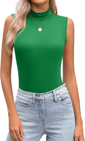 Zeagoo Womens Mock Turtleneck Tank Tops 2025 Slim Fitted Sleeveless Top Stretchy Basic Casual Layer Tee Shirts